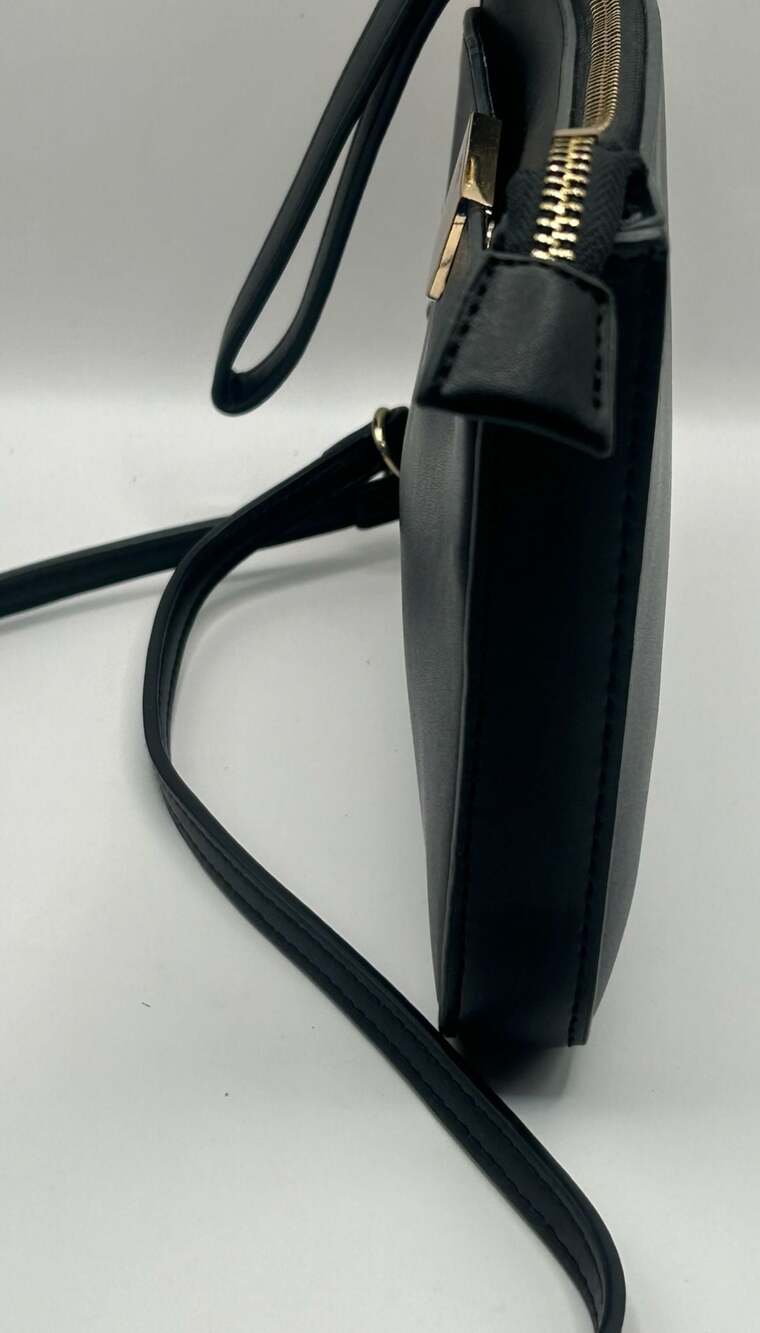 Aldo Black Small Crossbody Bag with Gold-Tone Half-Moon Hardware - Picture 6 of 10